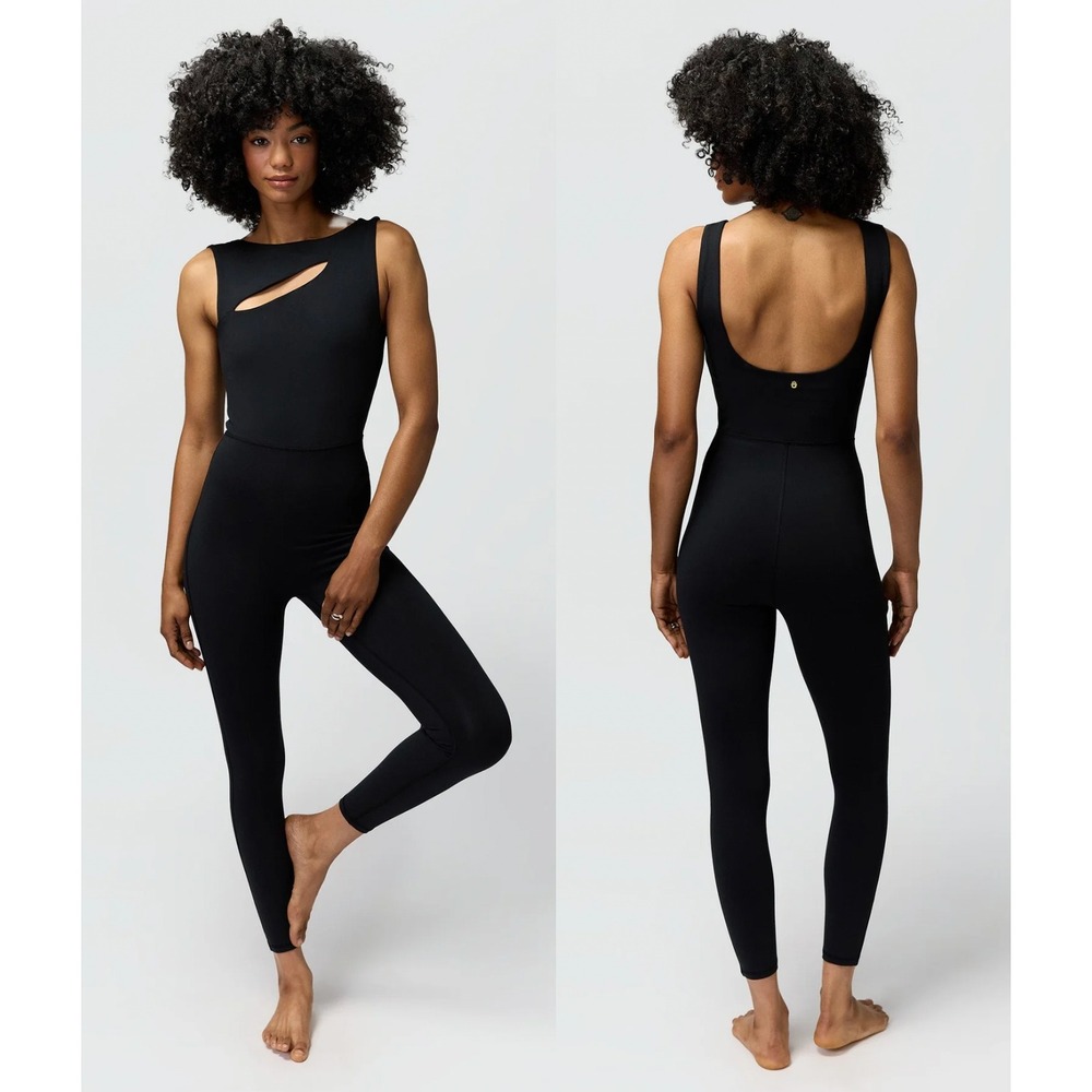 Spiritual Gangster Dream Tech Eco Cutout Jumpsuit Black Medium NWT
